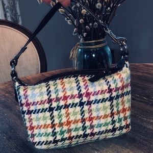 Genuine Coach Wool Plaid Mini Hobo